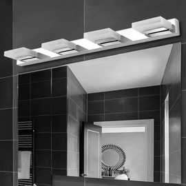 跨境专供现代简约不锈钢镜前灯亚克力卫生间浴室镜柜卧室led壁灯