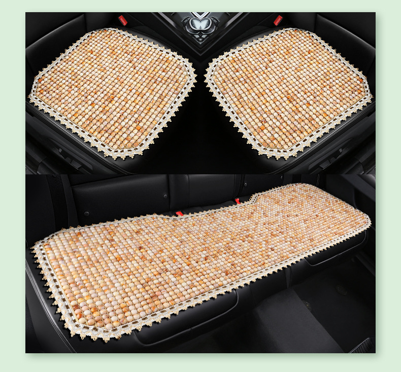 New Resin Jade Summer Breathable Car Seat Cushion Single Piece Cooling Pad Three-Piece Set Rear Seat Cushion Universal Dropshipping