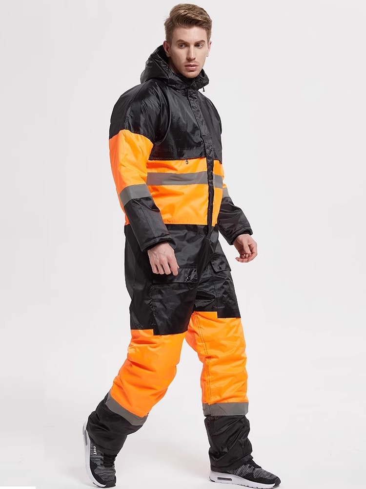 Ropa de refrigeración unida con sombrero impermeable tripulación ropa de algodón de trabajo ropa de algodón caliente chaqueta de algodón de invierno para hombres image 6