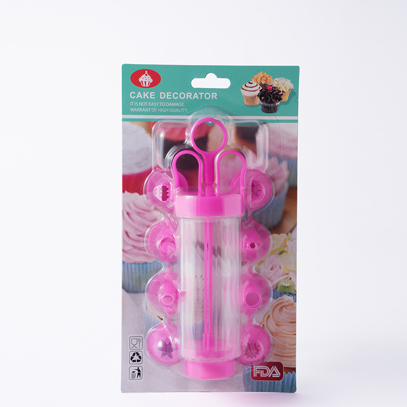 Boquilla de plástico de crema, conjunto de boquilla de flores, cubo de flores, extrusor de flores de crema DIY, boquilla de flores, galletas, pistolas de flores