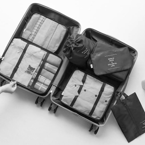 Viaje de siete piezas bolsa de almacenamiento ropa organización bolsa de embalaje equipaje de viaje ropa interior bolsa de almacenamiento al por mayor