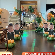 宝宝生日人形立牌装饰百日宴布置迎宾牌满月百天周岁kt板背景定