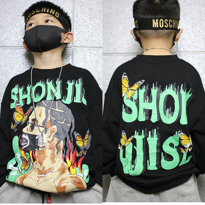 男童卫衣2021年春秋季中大童童装新款街舞韩版潮洋气嘻哈儿童卫衣