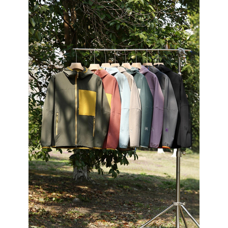 Men's Thin Fleece Jacket for Autumn 3Dr2 Magic Jacket! Three-Dimensional Cut Pocket Hooded Color-Blocking Men's Sports Casual Jacket