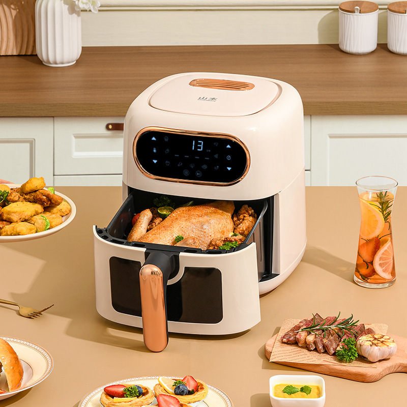 Yamamoto Air Fryer Household New Visual Lcd Touch Screen High-Power Multi-Function Oil-Free Genuine Electric Fryer