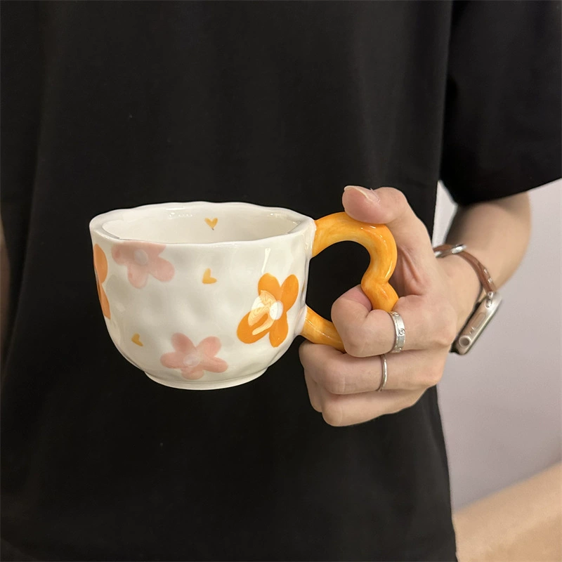 Облачная чашка корейская керамическая чашка для чая (Yun Duo), ручная роспись цветочной, 300 мл с блюдцем