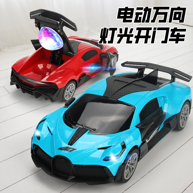 Modelo de simulación de coche deportivo de baile universal eléctrico abridor de puerta 360 música giratoria luz niño coche de juguete al por mayor