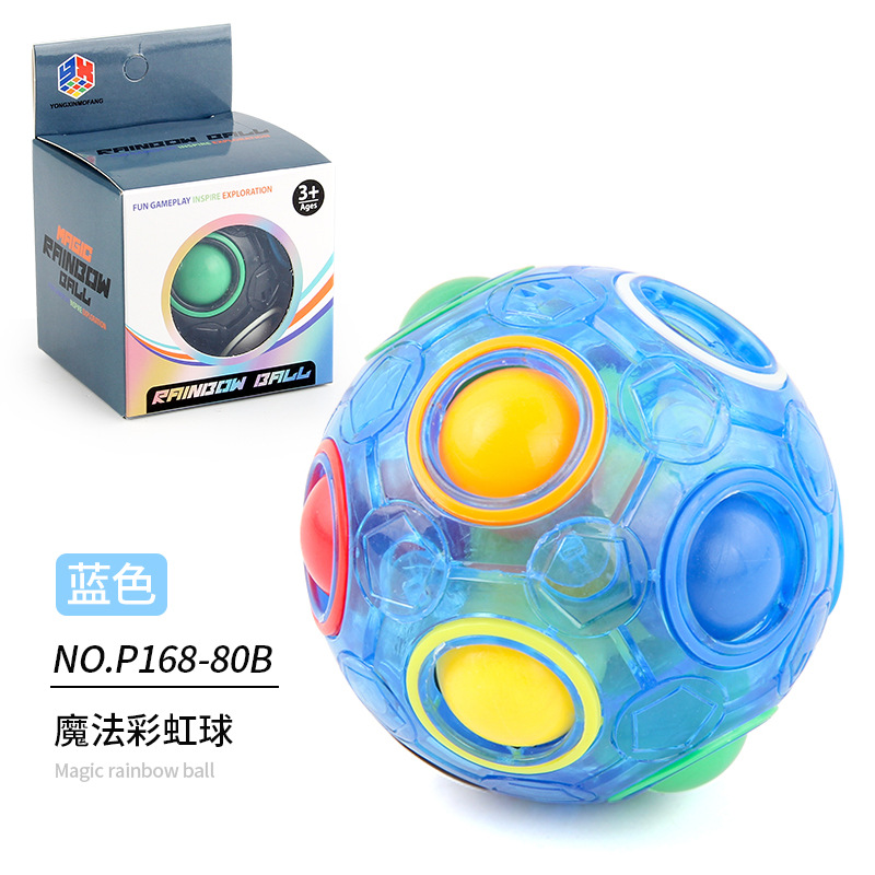 Transfronterizo de Amazon Rainbow Ball descompresión giroscopio giratorio educativo para niños redondo de doce hoyos color mezclado BOLA MÁGICA juguete