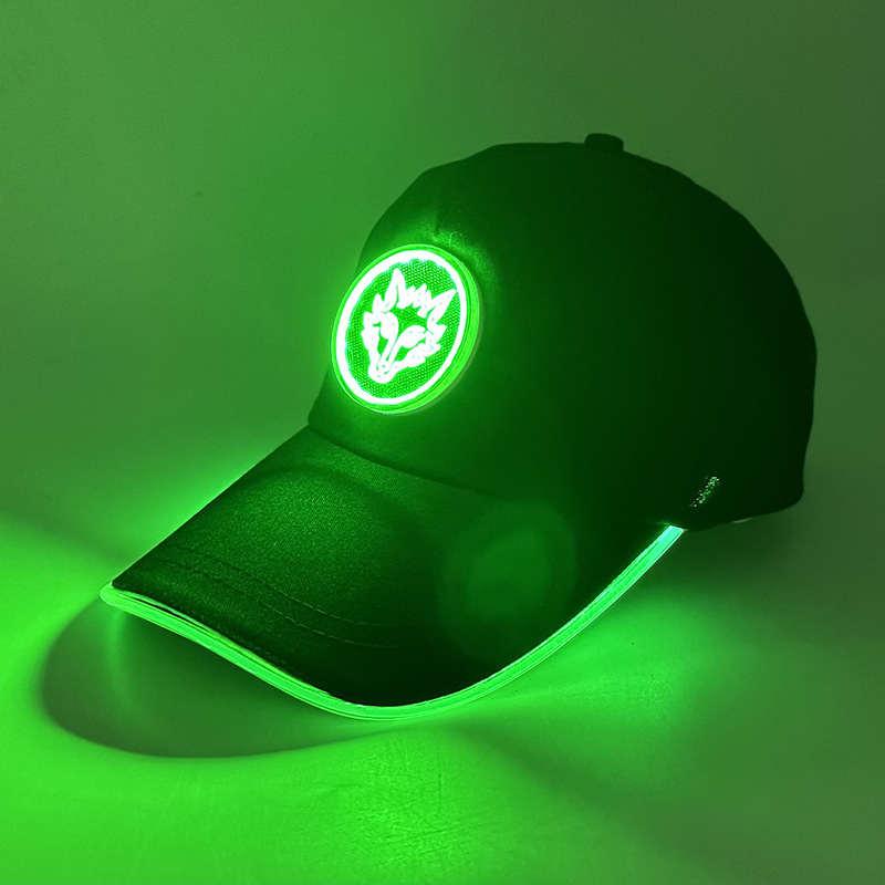 Gorra LED de Amazon, gorra de béisbol luminosa, gorra para exteriores con protección solar, gorra de pico de pato con protección solar, gorra LED de colores cambiantes