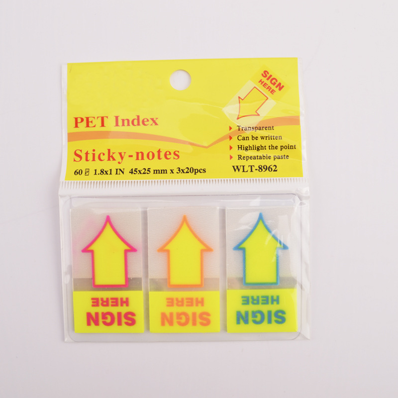 WLT-8933 PLEASE SIGN HERE Fluorescent Sticky Notes Office Stickers Desk Stickers