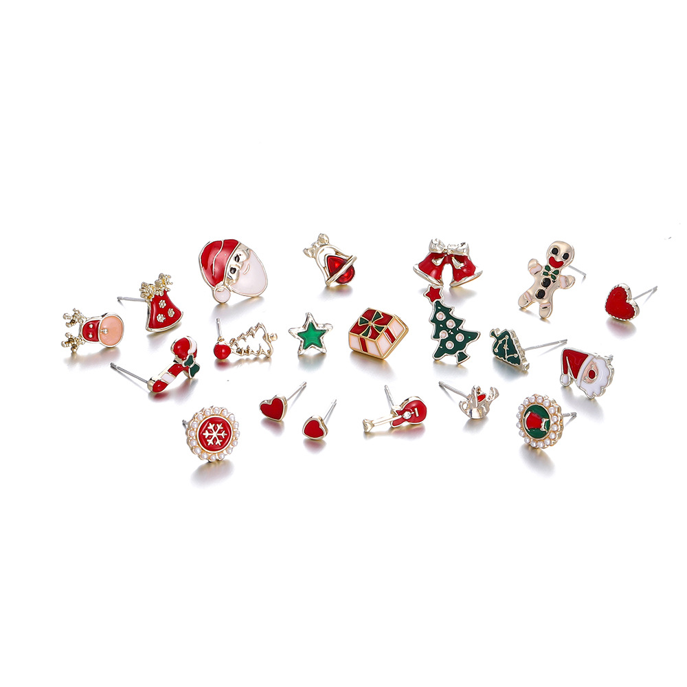 11g Weight Christmas Festival Snowflake Pattern Women's Gender Cute Style Cute Snowflake Stud Earrings 2