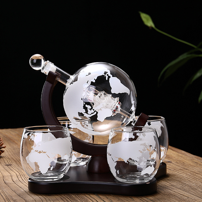 Ins5 conjunto vaso de vidrio resistente al calor decantador de tierra Luz de lujo whisky vodka vino separador