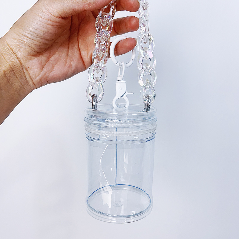 PVC 透明ベビーウォーキングバッグブラインドボックス収納ディスプレイバッグ防塵ジッパーアウト円筒形バッグバブルマートベビーバッグ|undefined