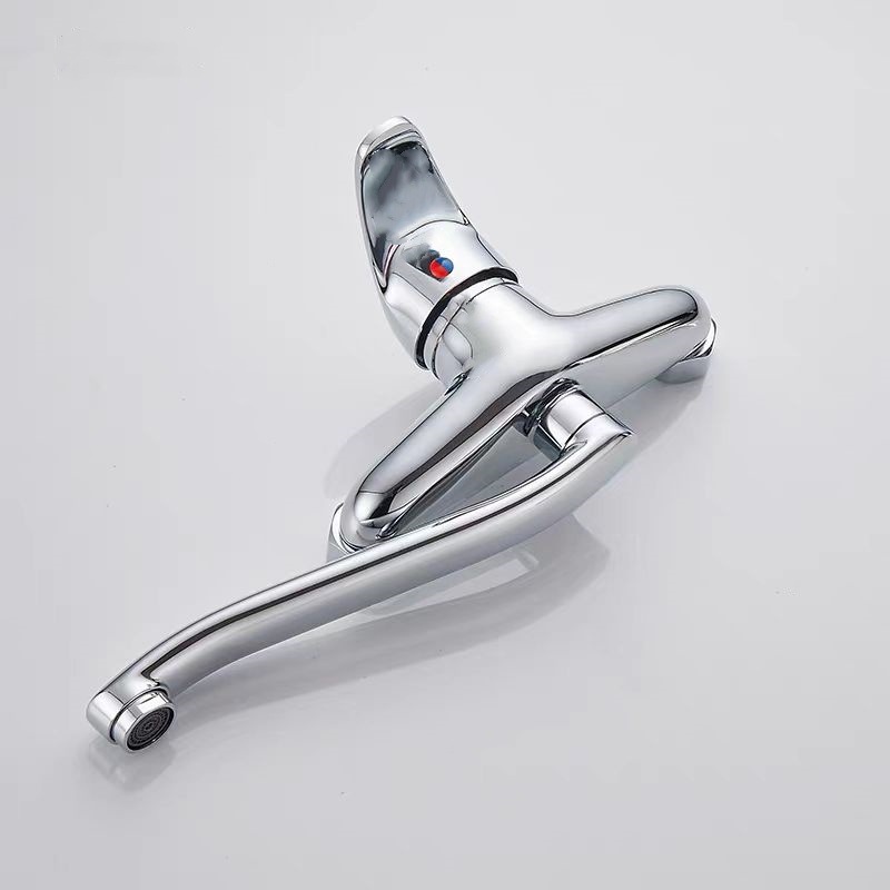 Two-hole concealed installation of Jishi Duo mixed water kitchen balcony faucet, wall-mounted concealed installation of cold and hot sink faucet manufacturer undefined