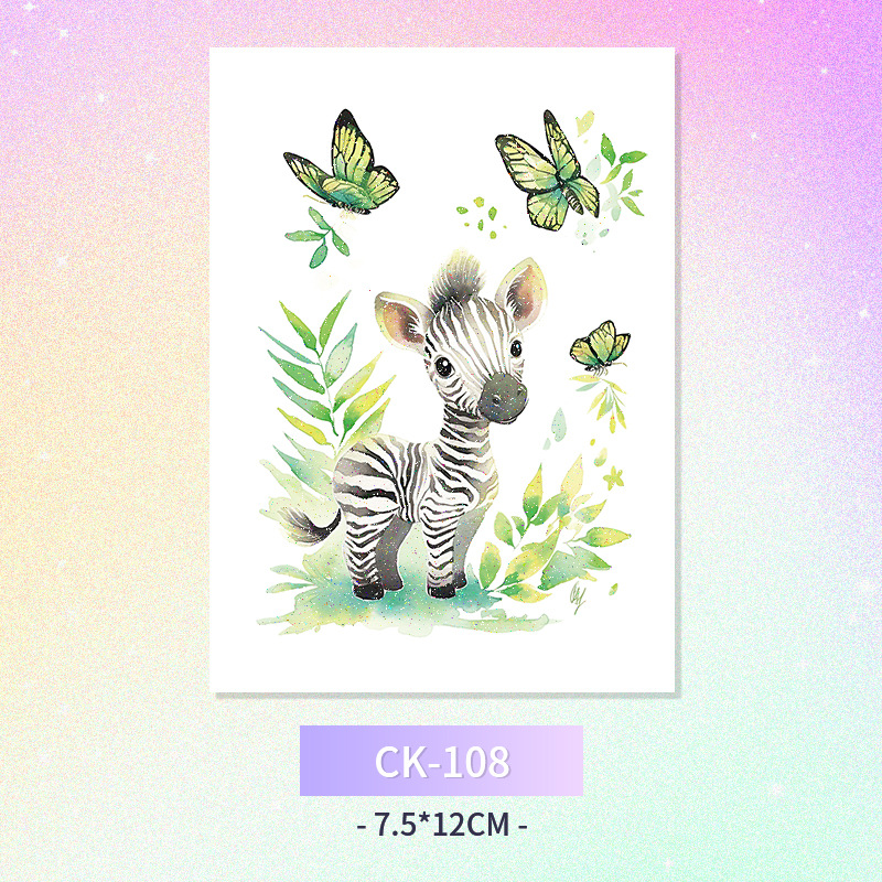 Glitter mariposa cara pegatinas tatuaje pegatinas hadas lavable impermeable de larga duración lindo unicornio ciervo Luna Estrella Planeta