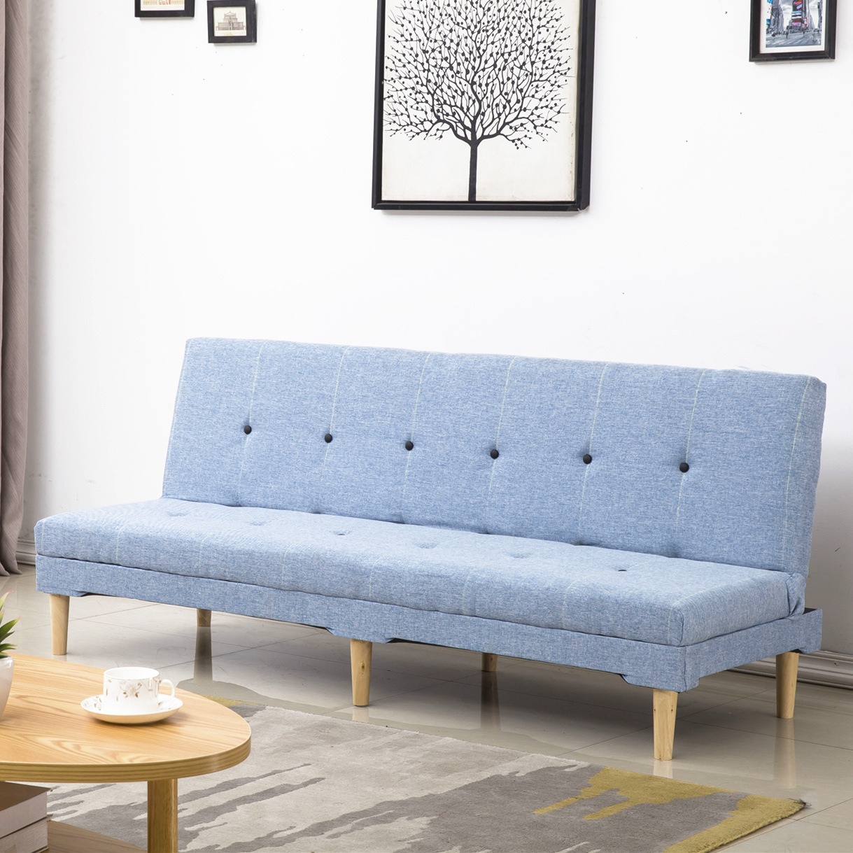 Fábrica directa sofá pequeño tipo simple cama plegable alquiler de alquiler económico esquina sala de estar dormitorio tienda al mediodía