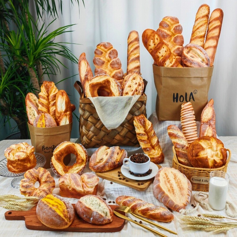 Simulated Large Bread Model Baguette Model Long French Bread Slow Rebound Display Model for Showroom Fake Food Display