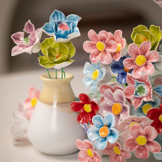 Ceramic Flowers Jingdezhen High Temperature Handmade Artificial Flowers Eternal Flowers Decorations Creative Gifts Home Ornaments