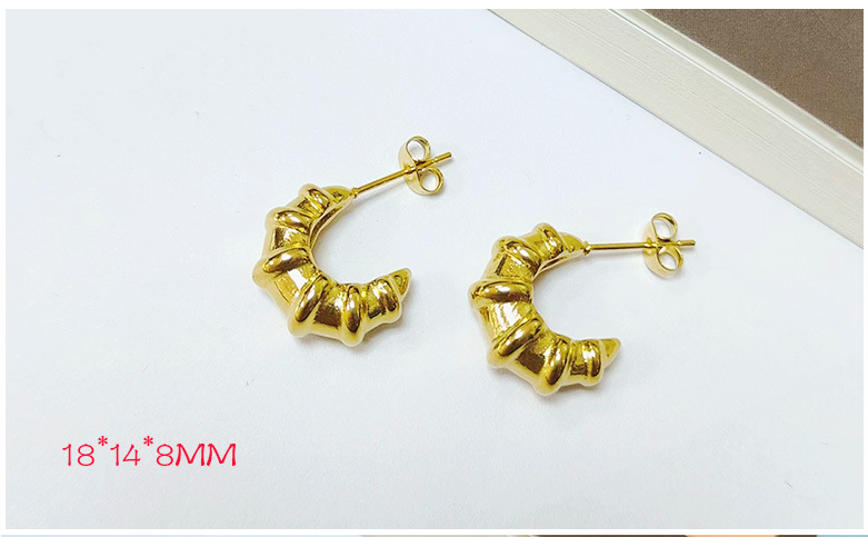 12g Weight 1 Pair Simple Style C Shape Plating Titanium Steel Ear Studs