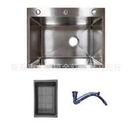 直销手工大单槽不锈钢小米粒压纹5.0带沥水盆厨房餐厅洗菜池水槽
