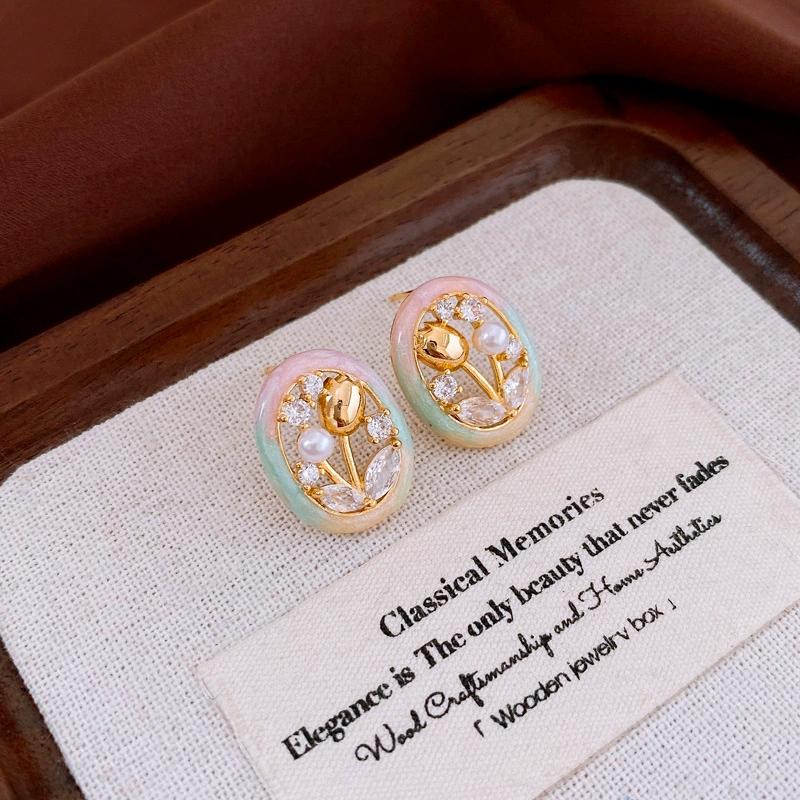 Серебряная игла, летние универсальные серьги с цветочным дизайном, стиль легкой роскоши, высокого качества, оптовая