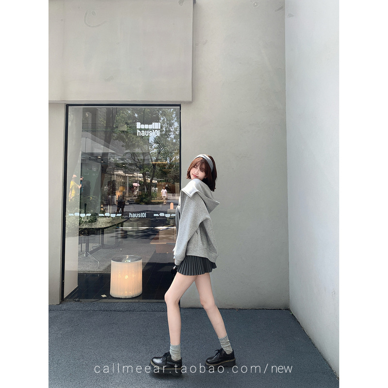CallmeEar//【500g 高克重卫衣2.0】拉链连帽卫衣女宽松慵懒外套|undefined