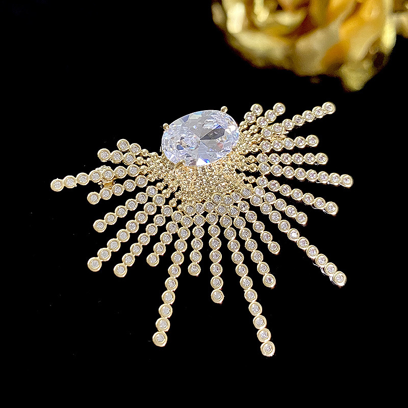 Lady Flower Copper Zircon Plating Women's Corsage display picture 2