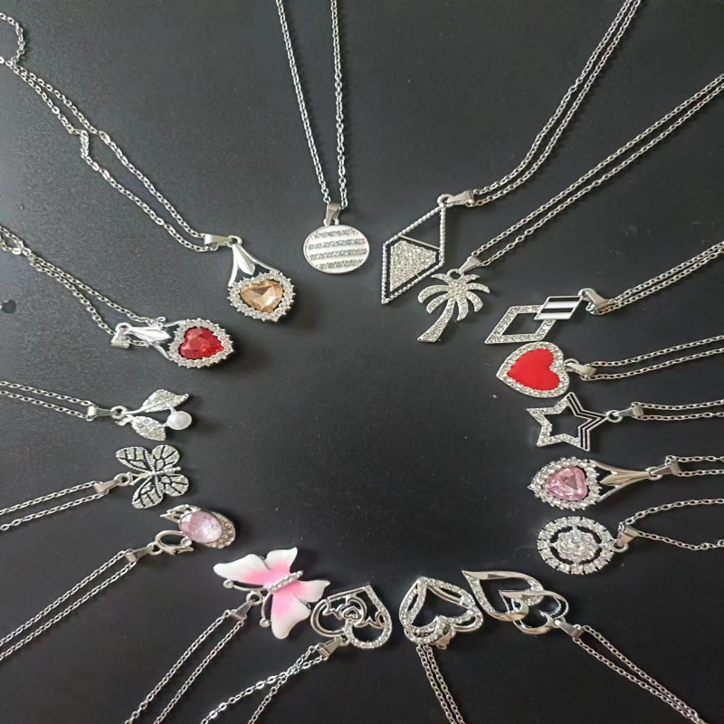 Korean style 100 kinds of exquisite pendants, fashionable versatile, casual and minimalist, cutting-edge micro inlaid_voghion.com