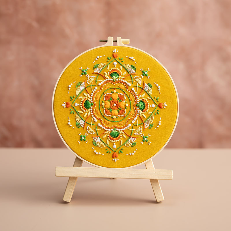 Mandala Bordado Diy Hecho a mano Material de bordado tridimensional europeo Paquete de ropa Bordado Su Bordado Meditación