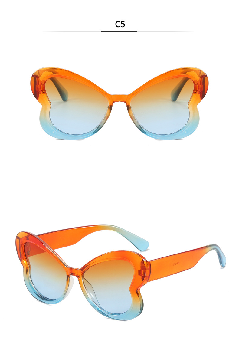 40g Weight Full Frame Glasses Structure Sunglasses Classification Ac, UV400 Protection Lens Material Butterfly Frame Glasses Style Daily, Street Occasion Butterfly Pattern Women's Gender Sweet, Streetwear Style Blue Color Sweet Streetwear Butterfly Ac UV400 Protection Butterfly Frame Full Frame Women's Sunglasses 9