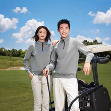 男女同款秋冬季加绒保暖立领半胸拉链亲肤Q弹适用运动休闲 印logo