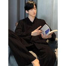 睡衣男春秋季纯棉长袖男士加大码青年秋冬天家居服可外穿保暖