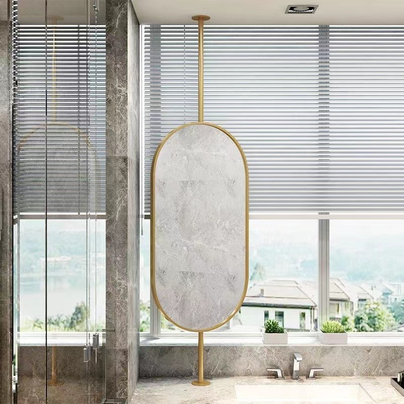 Ceiling Suspended Mirror Oval Bathroom Mirror Luminous Mirror Hotel Bed and Breakfast Hoist Mirror Bathroom Mirror