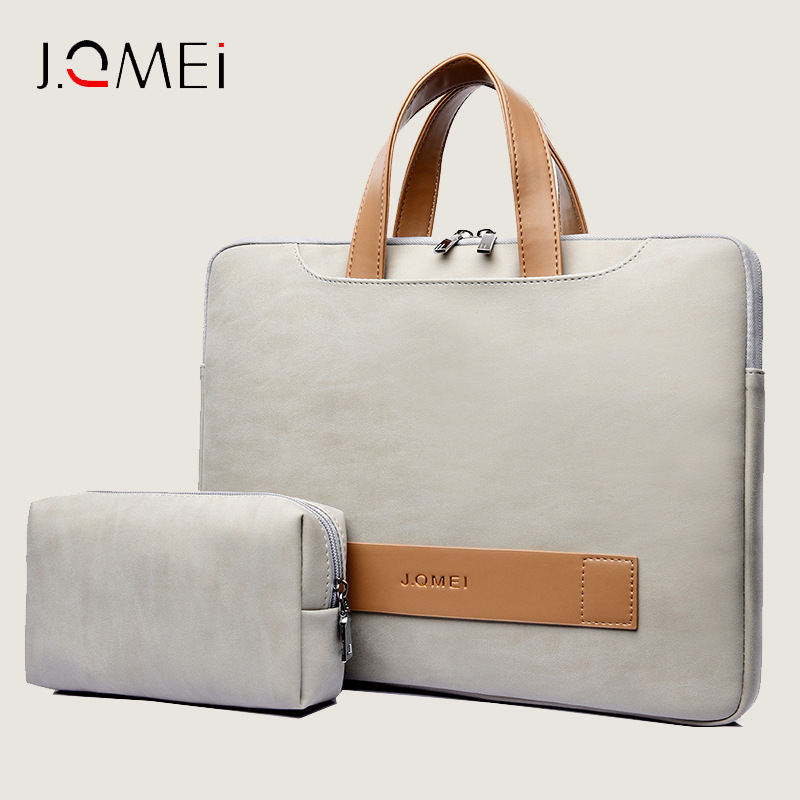 Cross-Border Laptop Bag, Fashionable Men's and Women's Pu Notebook Bag 13/16/ 17inch Large Capacity Waterproof Briefcase