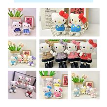 新款网红HelloKitty猫咪毛绒挂件超萌可爱KT小香风包包挂件小公仔