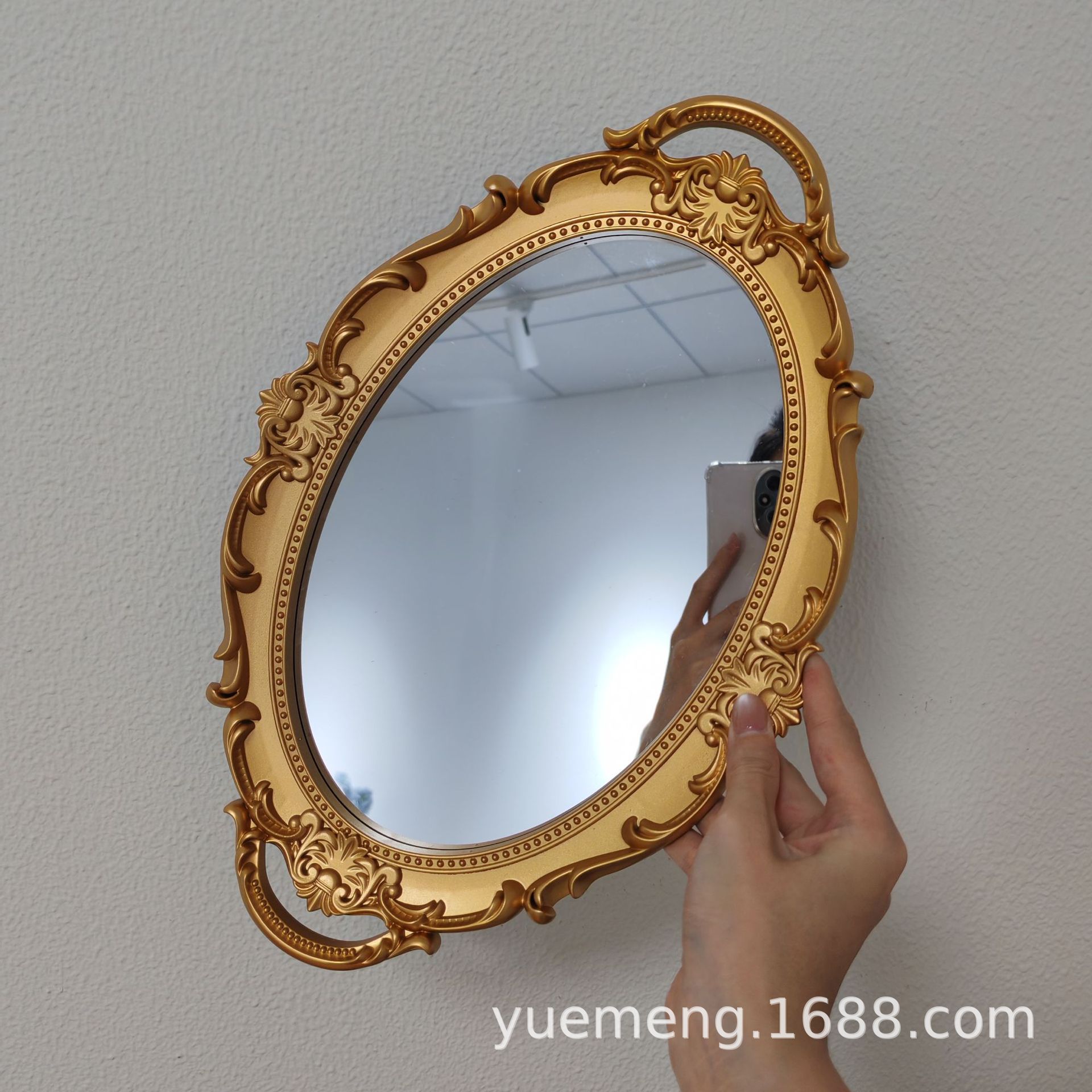 Bandeja de espejo de vidrio retro de estilo europeo ins estilo sala de estar decoración aromaterapia joyería espejo bandeja de almacenamiento