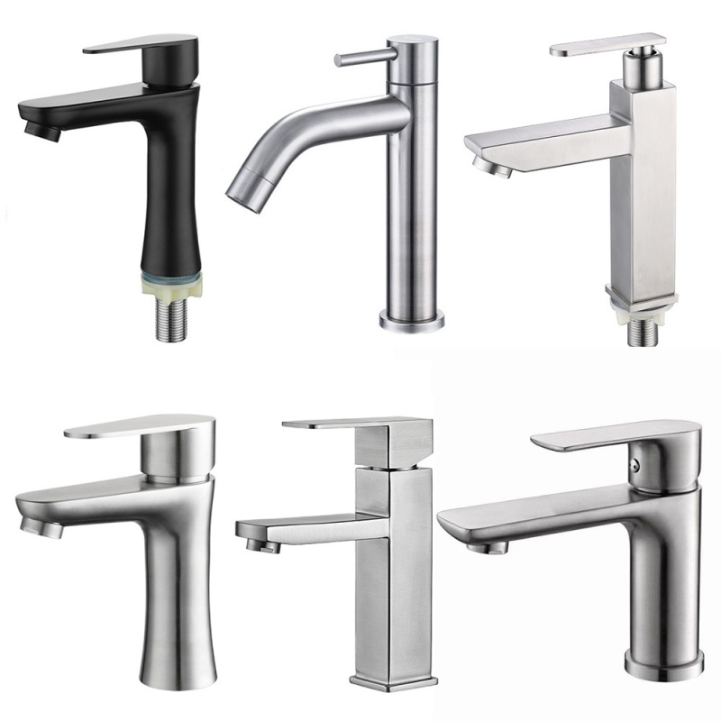 [1 batch] 304 stainless steel single cold basin faucet cold and hot wash basin balcony basin source factory cost performance