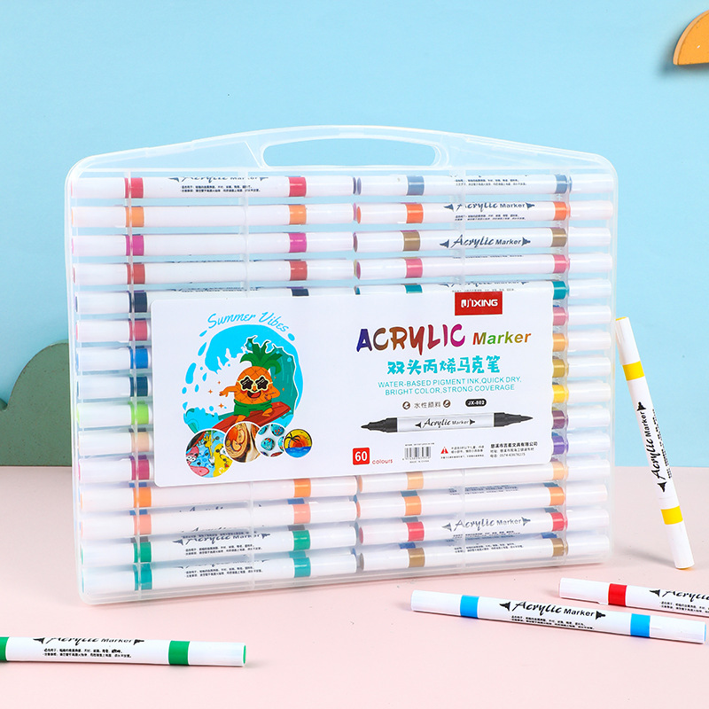 Bolígrafo de acrílico 24 color conjunto de tinta acuosa bolígrafo de graffiti cerámico bolígrafo de acrílico marca de pigmento