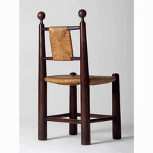 中古实木编藤餐椅复古草藤椅子家用简约民宿咖啡厅休闲藤椅靠背椅