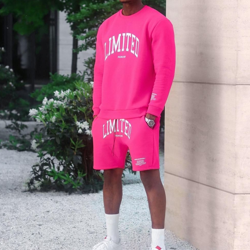 Pantalones cortos de suéter de manga larga de otoño para hombre 2024 nuevo traje casual suelto exterior ME1 ML4