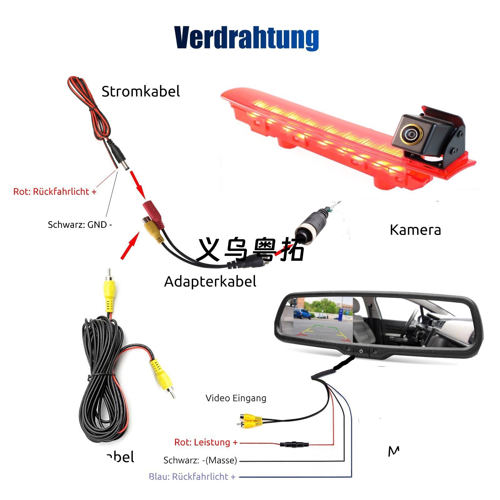 Suitable for Volkswagen Transporter T5 T6 Van 2010-2019 4.3inch Rearview Mirror Monitor with Reverse Camera