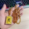 Transparent yellow bead chain + plastic Shurangama mantra