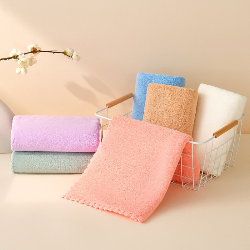 Coral Fleece Towels Wholesale for Gift-Giving, Welfare, Bathing, Labor Protection, Cleaning, with Embroidered Logo, Antibacterial, Odor-Resistant, and Absorbent