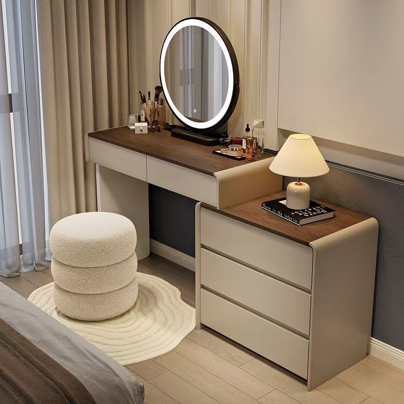 New Style Bedroom Dressing Table, Modern Minimalist Cream Style, Light Luxury High-End Table, All Solid Wood Dressing Table New Style Bedroom Dressing Table, Modern Minimalist Cream Style, Light Luxury High-End Table, All Solid Wood Dressing Table