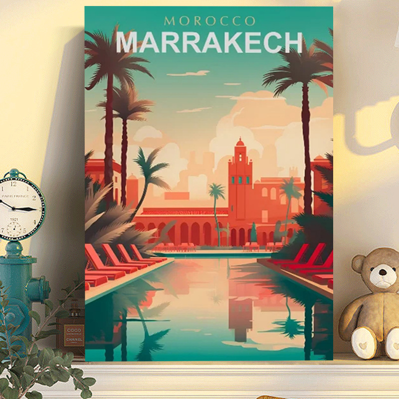 Cross-border best-selling beautiful scenery home poster living room background wall decoration painting Nordic art spray painting core wholesale