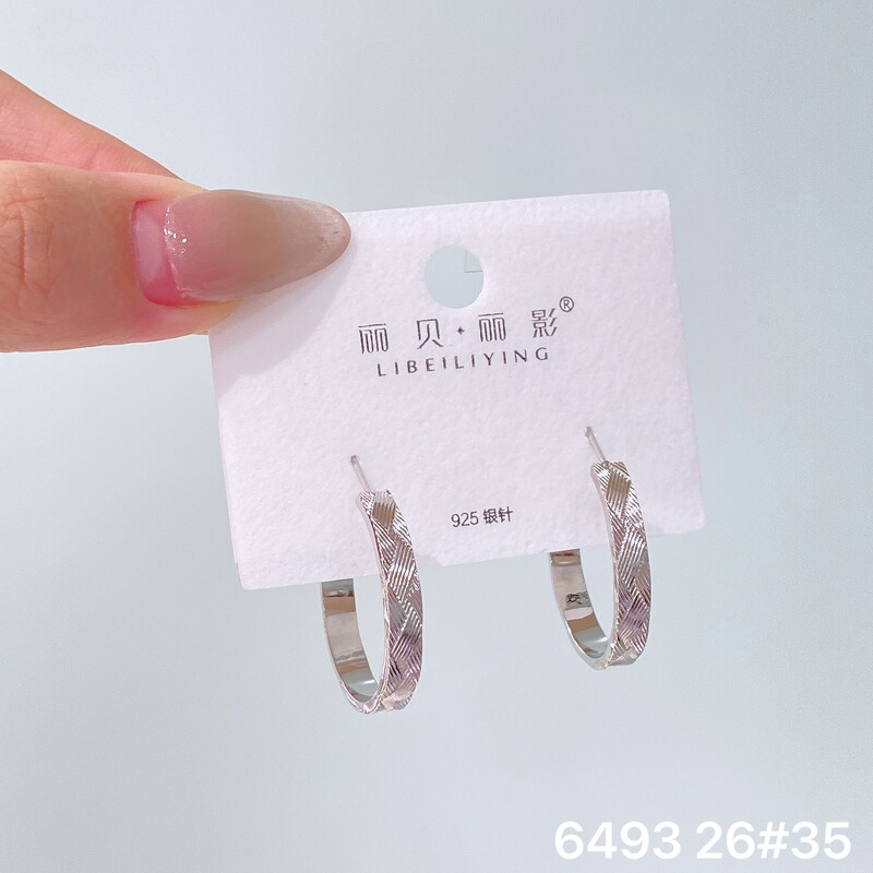 丽贝丽影丽银欧美时尚高级感素圈耳环2025新款爆款个性小众女耳圈|undefined