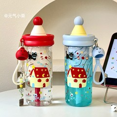 2025新款高颜值Tri'tan塑料花茶杯ins女生户外大容量卡通吸管水杯