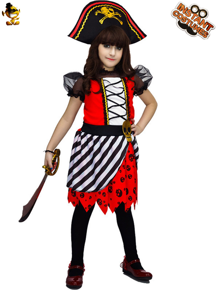 Traje de Halloween traje de escenario ropa de fiesta mascarada Cosplay traje niña pirata falda