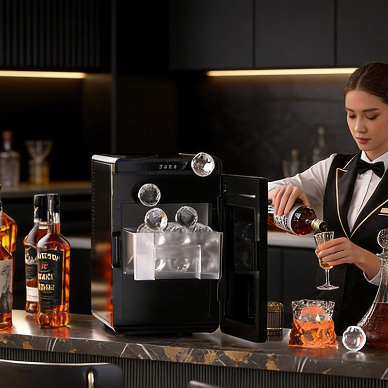 Customized Ball-Shaped Ice Maker, Medium-Sized, for Business, Home, Dormitory, Coffee, Whiskey, Quick Automatic Ice Ball Maker