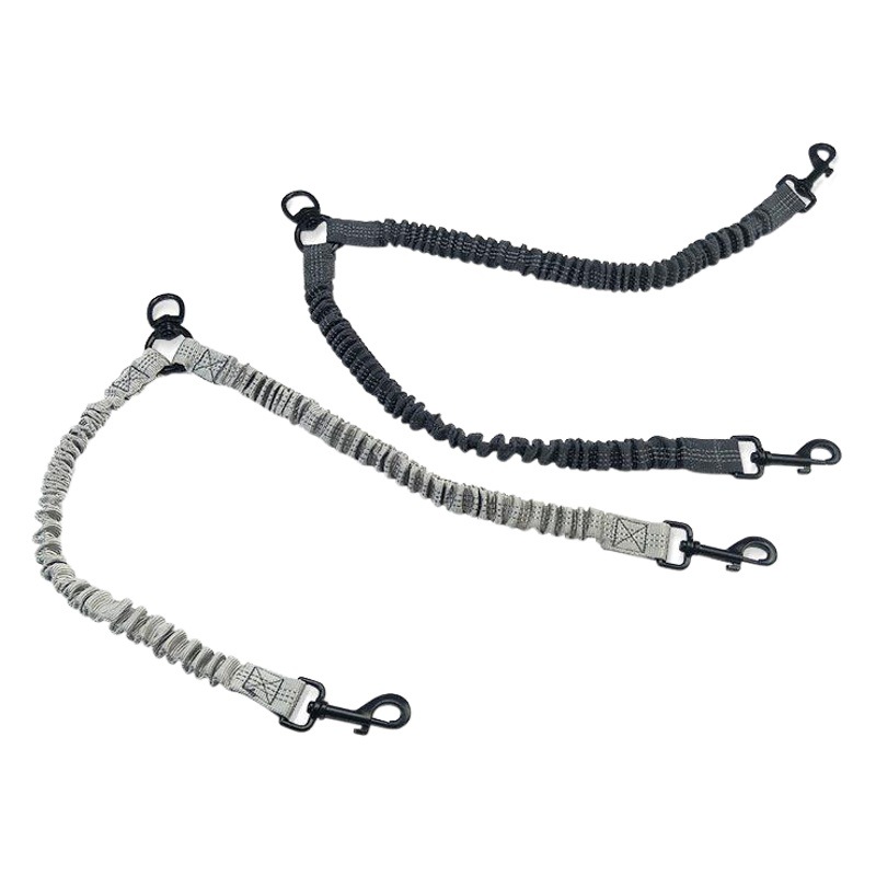 Amazon populares suministros para mascotas reflectante de doble cabeza correa de tracción del perro un arrastre dos tirón retráctil reflectante correa de tracción del perro